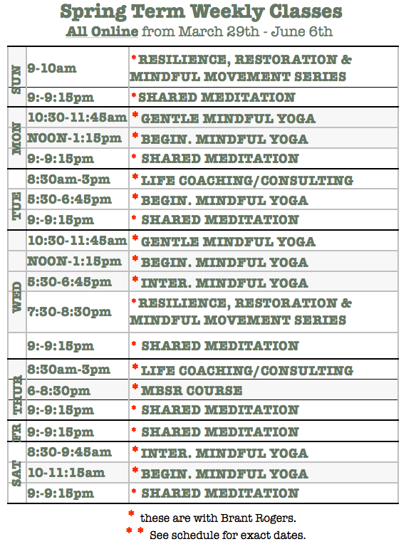 Schedule & Calendar | Yoga Hillsboro & The Stress Reduction Clinic